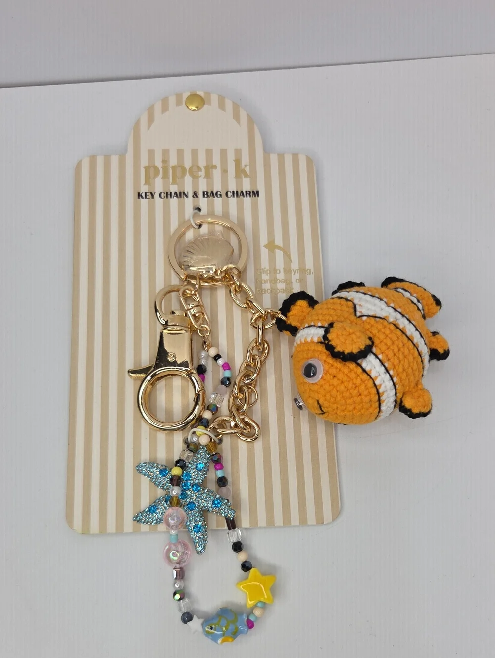 🧡🔹️Piper K 🔹️ UK exclusive Orange Nemo  Fish Keychain & Bag Charm